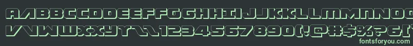 フォントFederalescort3D – 黒い背景に緑の文字