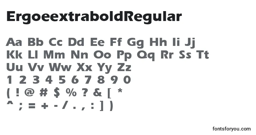A fonte ErgoeextraboldRegular – alfabeto, números, caracteres especiais