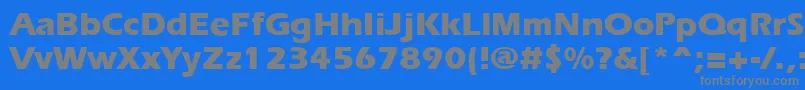 フォントErgoeextraboldRegular – 青い背景に灰色の文字