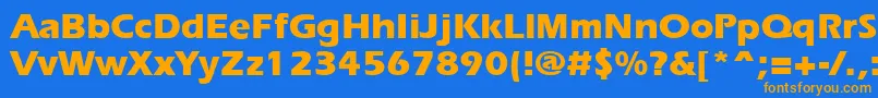 フォントErgoeextraboldRegular – オレンジ色の文字が青い背景にあります。