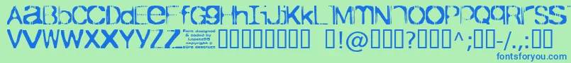 TicketBold Font – Blue Fonts on Green Background