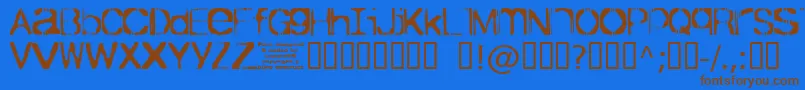 Шрифт TicketBold – коричневые шрифты на синем фоне