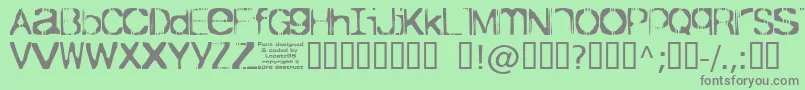 Czcionka TicketBold – szare czcionki na zielonym tle