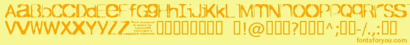 TicketBold Font – Orange Fonts on Yellow Background