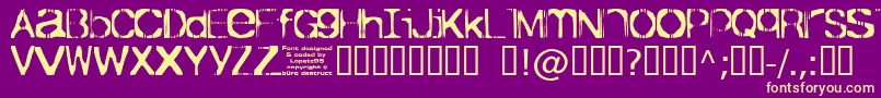 TicketBold-Schriftart – Gelbe Schriften auf violettem Hintergrund