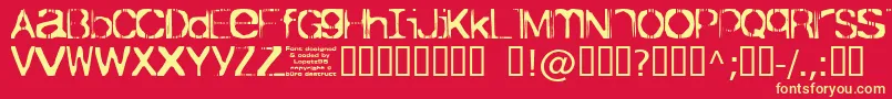 TicketBold Font – Yellow Fonts on Red Background