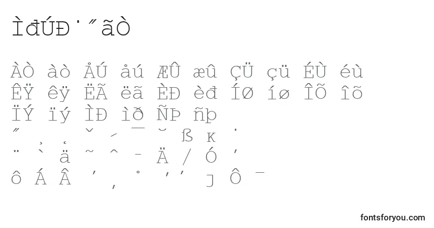 Шрифт Wpco01na – алфавит, цифры, специальные символы