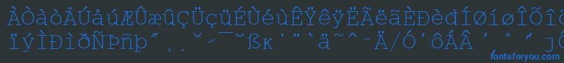 Шрифт Wpco01na – синие шрифты на чёрном фоне
