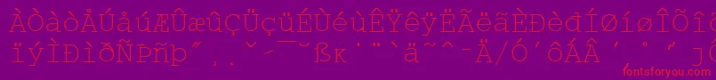 Wpco01na-Schriftart – Rote Schriften auf violettem Hintergrund