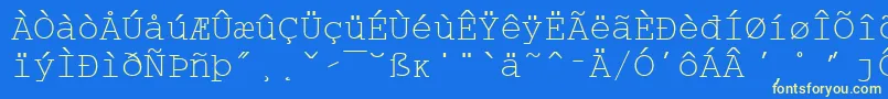 Wpco01na-Schriftart – Gelbe Schriften auf blauem Hintergrund
