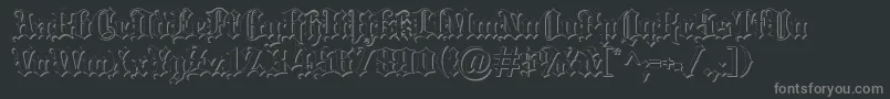 Blacklettersh Font – Gray Fonts on Black Background
