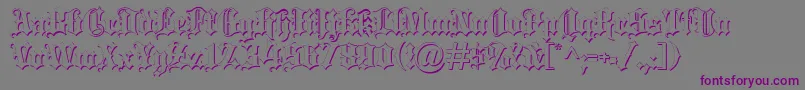 Blacklettersh-Schriftart – Violette Schriften auf grauem Hintergrund