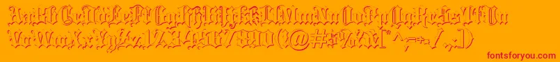 Blacklettersh Font – Red Fonts on Orange Background