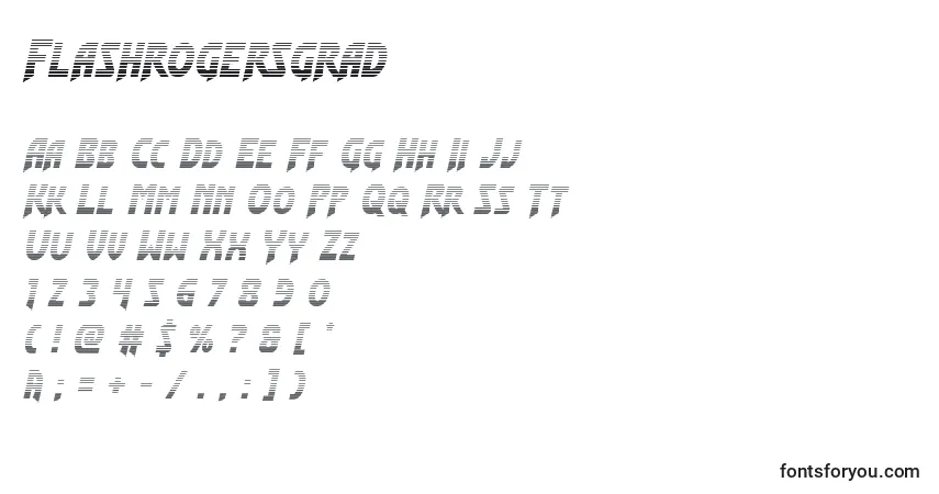 Schriftart Flashrogersgrad – Alphabet, Zahlen, spezielle Symbole
