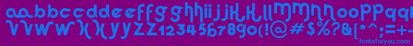 HausSweetHaus-fontti – siniset fontit violetilla taustalla