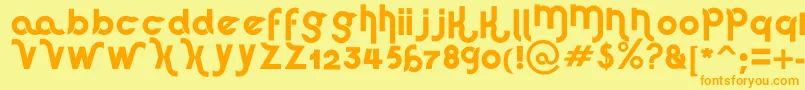 HausSweetHaus Font – Orange Fonts on Yellow Background