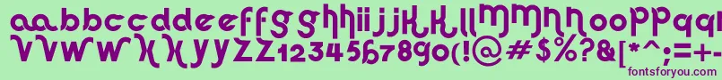 HausSweetHaus Font – Purple Fonts on Green Background