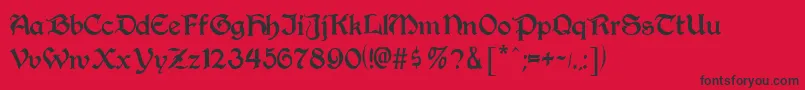 Augusta-Schriftart – Schwarze Schriften auf rotem Hintergrund