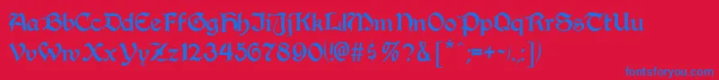 フォントAugusta – 赤い背景に青い文字