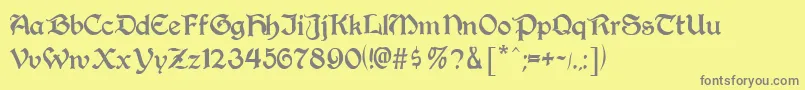 Augusta Font – Gray Fonts on Yellow Background
