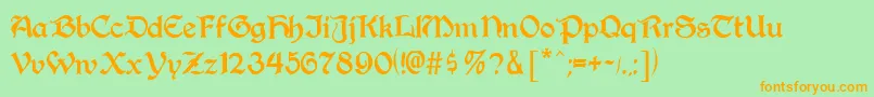 Augusta Font – Orange Fonts on Green Background