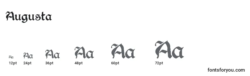 Размеры шрифта Augusta