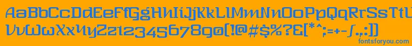 Thresixt2 Font – Blue Fonts on Orange Background