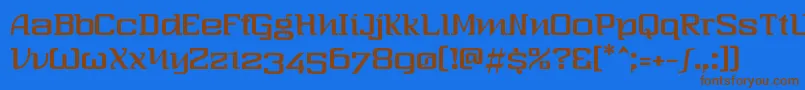 Thresixt2 Font – Brown Fonts on Blue Background