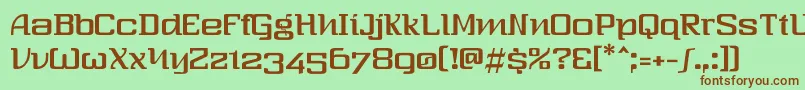 Thresixt2 Font – Brown Fonts on Green Background
