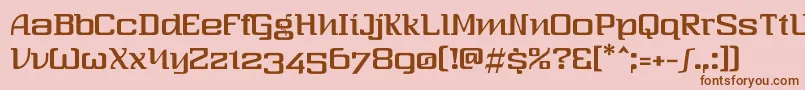 Thresixt2 Font – Brown Fonts on Pink Background