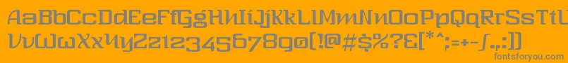 Thresixt2-Schriftart – Graue Schriften auf orangefarbenem Hintergrund