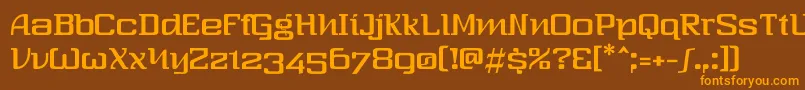 Thresixt2 Font – Orange Fonts on Brown Background