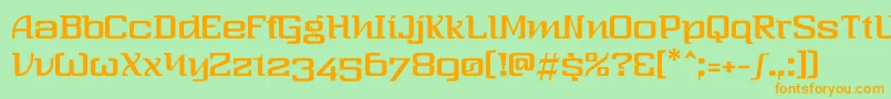 Thresixt2 Font – Orange Fonts on Green Background