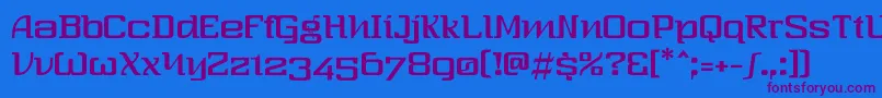 Thresixt2 Font – Purple Fonts on Blue Background