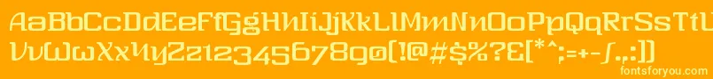 Thresixt2 Font – Yellow Fonts on Orange Background