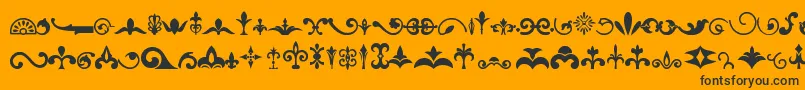Police Ornaments – polices noires sur fond orange