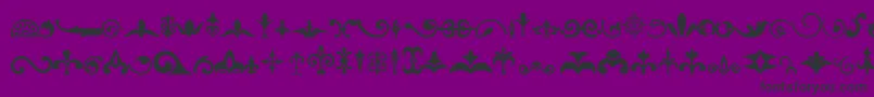 Ornaments-fontti – mustat fontit violetilla taustalla