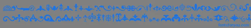 Weitere Informationen zur Ornaments-Schriftart Ornaments-Schriftart – Blaue Schriften auf grauem Hintergrund