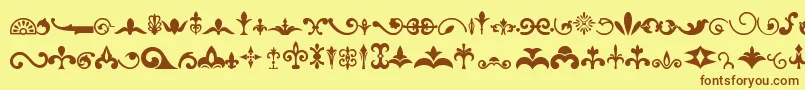 Ornaments Font – Brown Fonts on Yellow Background