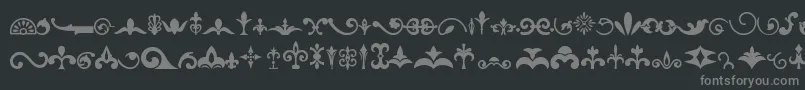 Ornaments Font – Gray Fonts on Black Background