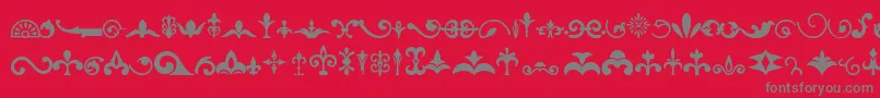 Ornaments Font – Gray Fonts on Red Background