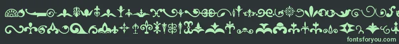 Ornaments Font – Green Fonts on Black Background