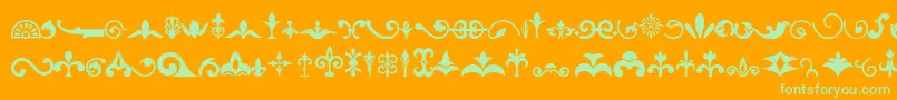 Ornaments Font – Green Fonts on Orange Background