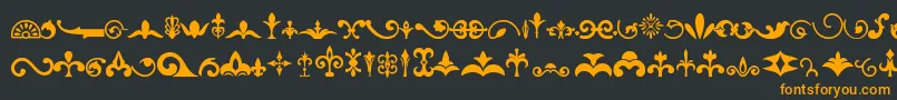 Ornaments Font – Orange Fonts on Black Background