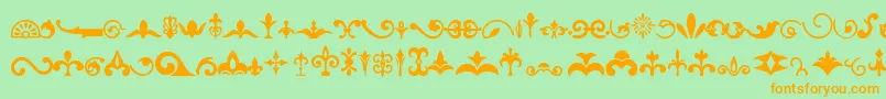Ornaments Font – Orange Fonts on Green Background