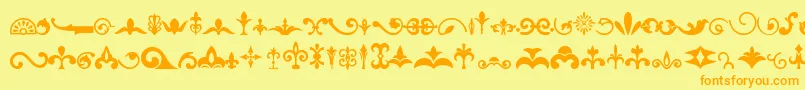 Шрифт Ornaments – оранжевые шрифты на жёлтом фоне