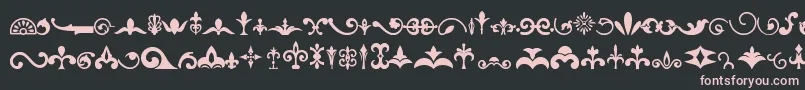 Ornaments Font – Pink Fonts on Black Background