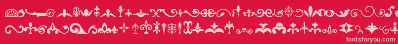 Ornaments Font – Pink Fonts on Red Background