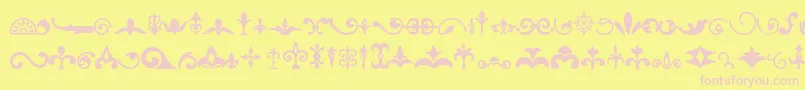 Ornaments Font – Pink Fonts on Yellow Background