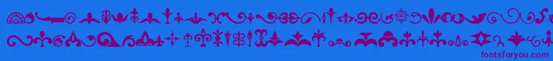 Ornaments Font – Purple Fonts on Blue Background